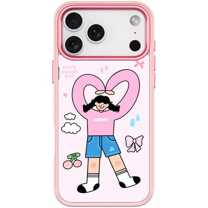 Adorable Double Ponytail Heart Girl Pattern Magnetic Phone Case, For iPhone 17 Pro Max, For iPhone 17 Pro, For iPhone 17, For iPhone Air