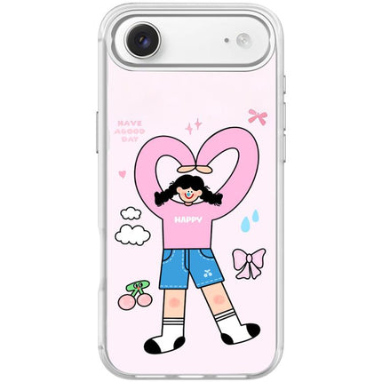 Adorable Double Ponytail Heart Girl Pattern Magnetic Phone Case, For iPhone 17 Pro Max, For iPhone 17 Pro, For iPhone 17, For iPhone Air