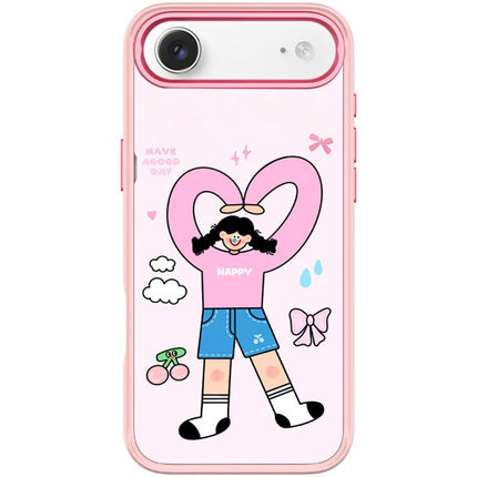 Adorable Double Ponytail Heart Girl Pattern Magnetic Phone Case, For iPhone 17 Pro Max, For iPhone 17 Pro, For iPhone 17, For iPhone Air