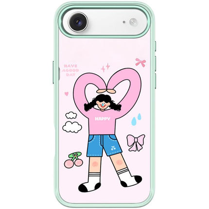 Adorable Double Ponytail Heart Girl Pattern Magnetic Phone Case, For iPhone 17 Pro Max, For iPhone 17 Pro, For iPhone 17, For iPhone Air