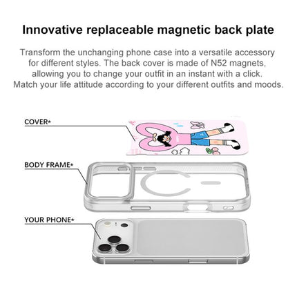 Adorable Double Ponytail Heart Girl Pattern Magnetic Phone Case, For iPhone 17 Pro Max, For iPhone 17 Pro, For iPhone 17, For iPhone Air