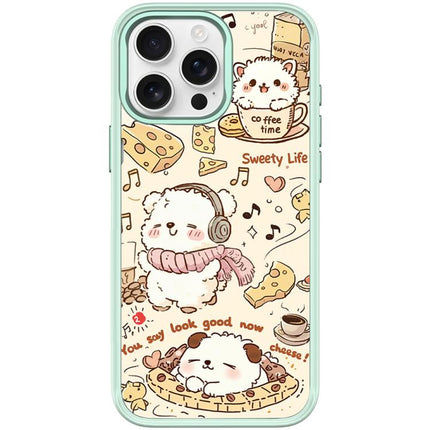 Adorable Coffee Cat Pattern Magnetic Phone Case, For iPhone 15 Pro Max, For iPhone 15 Pro