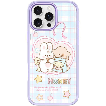 Adorable Love Rabbit Pattern Magnetic Phone Case, For iPhone 16 Pro Max, For iPhone 16 Pro, For iPhone 16 Plus, For iPhone 16