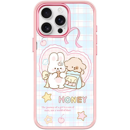 Adorable Love Rabbit Pattern Magnetic Phone Case, For iPhone 15 Pro Max, For iPhone 15 Pro