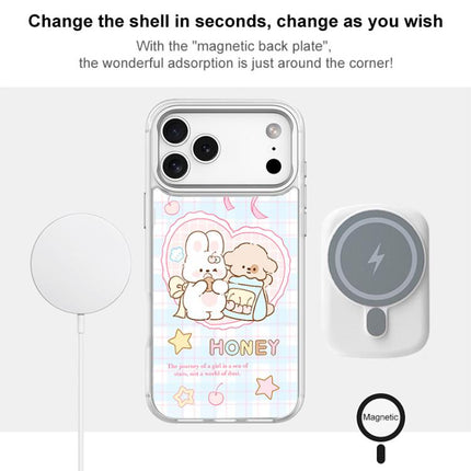 Adorable Love Rabbit Pattern Magnetic Phone Case, For iPhone 17 Pro Max, For iPhone 17 Pro, For iPhone 17, For iPhone Air