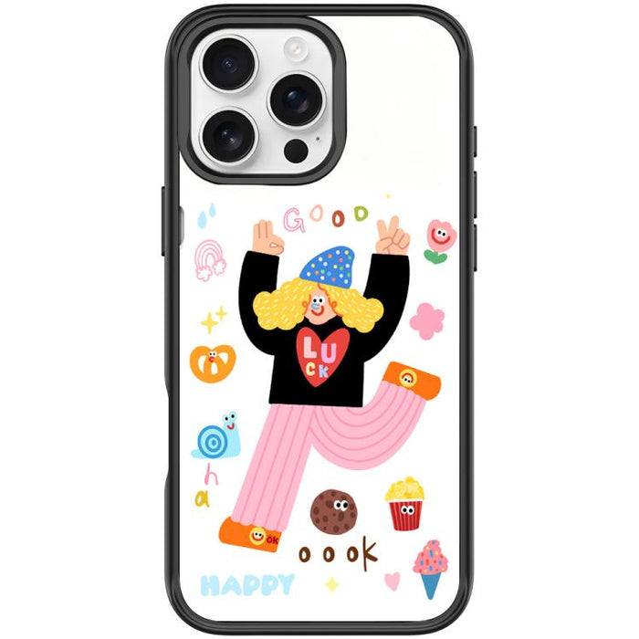 Little Girl and Good Text Pattern Magnetic Phone Case, For iPhone 16 Pro Max, For iPhone 16 Pro, For iPhone 16 Plus, For iPhone 16
