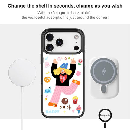 Little Girl and Good Text Pattern Magnetic Phone Case, For iPhone 17 Pro Max, For iPhone 17 Pro, For iPhone 17, For iPhone Air