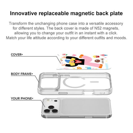 Little Girl and Good Text Pattern Magnetic Phone Case, For iPhone 15 Pro Max, For iPhone 15 Pro