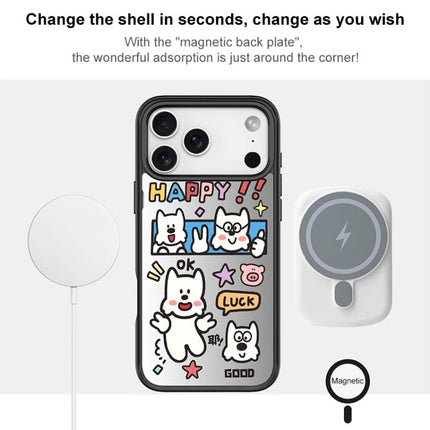 Good Day Pattern Magnetic Phone Case, For iPhone 15 Pro Max, For iPhone 15 Pro
