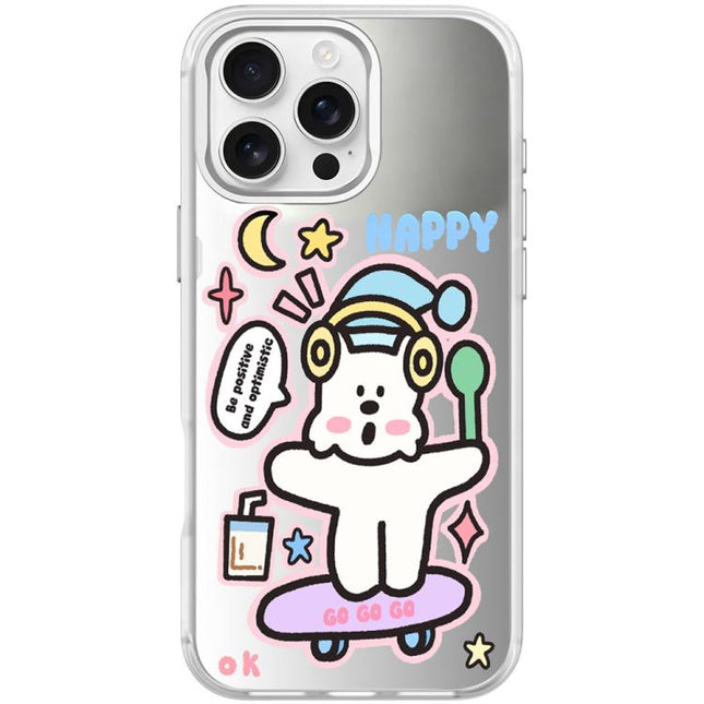 Skateboarding Dog Pattern Magnetic Phone Case, For iPhone 16 Pro Max, For iPhone 16 Pro, For iPhone 16 Plus, For iPhone 16