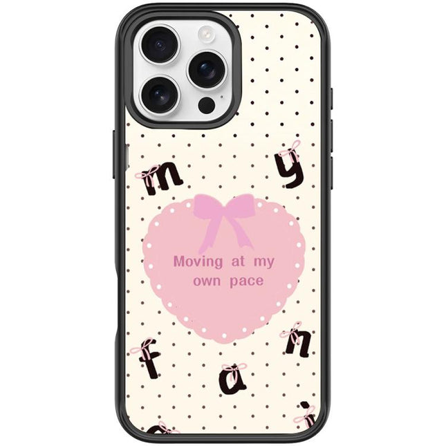 White Heart Pattern Magnetic Phone Case, For iPhone 16 Pro Max, For iPhone 16 Pro, For iPhone 16 Plus, For iPhone 16