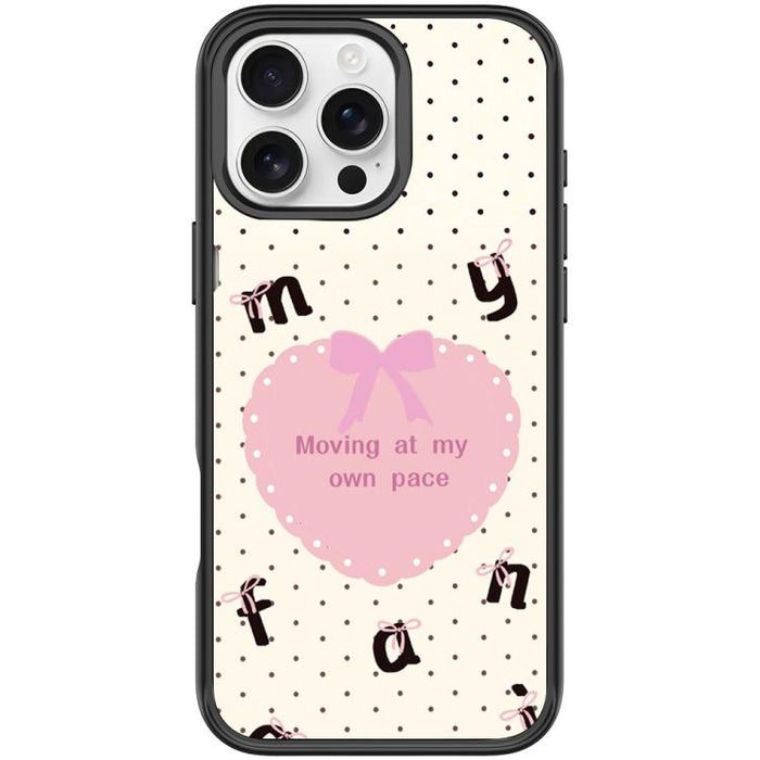 White Heart Pattern Magnetic Phone Case, For iPhone 16 Pro Max, For iPhone 16 Pro, For iPhone 16 Plus, For iPhone 16