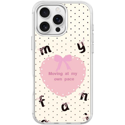 White Heart Pattern Magnetic Phone Case, For iPhone 16 Pro Max, For iPhone 16 Pro, For iPhone 16 Plus, For iPhone 16