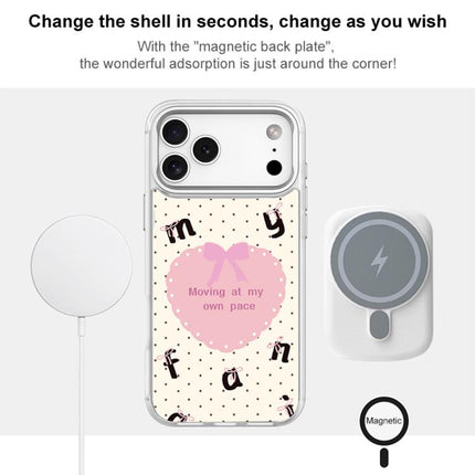 White Heart Pattern Magnetic Phone Case, For iPhone 16 Pro Max, For iPhone 16 Pro, For iPhone 16 Plus, For iPhone 16