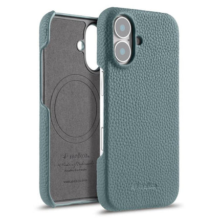 melkco Litchi Texture Magnetic Half Coverage Genuine Leather Phone Case, For iPhone 16 Pro, For iPhone 16, For iPhone 15 Pro Max