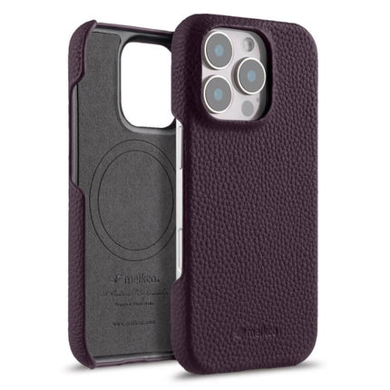 melkco Litchi Texture Magnetic Half Coverage Genuine Leather Phone Case, For iPhone 16 Pro, For iPhone 16, For iPhone 15 Pro Max