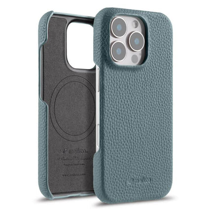 melkco Litchi Texture Magnetic Half Coverage Genuine Leather Phone Case, For iPhone 16 Pro, For iPhone 16, For iPhone 15 Pro Max