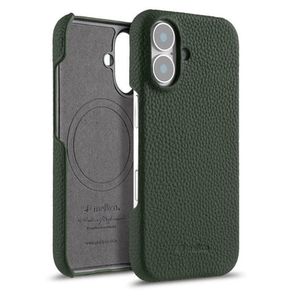 melkco Litchi Texture Magnetic Half Coverage Genuine Leather Phone Case, For iPhone 17, For iPhone Air, For iPhone 16 Pro Max