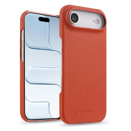 melkco Litchi Texture Magnetic Half Coverage Genuine Leather Phone Case, For iPhone 17, For iPhone Air, For iPhone 16 Pro Max