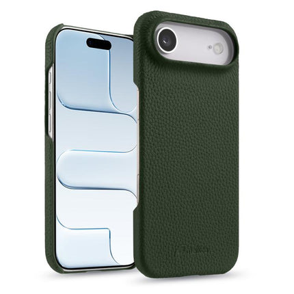 melkco Litchi Texture Magnetic Half Coverage Genuine Leather Phone Case, For iPhone 17, For iPhone Air, For iPhone 16 Pro Max
