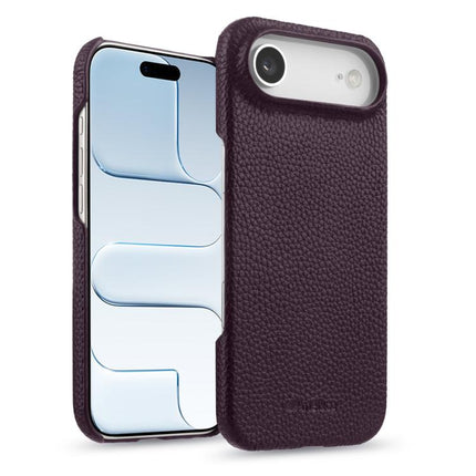 melkco Litchi Texture Magnetic Half Coverage Genuine Leather Phone Case, For iPhone 17, For iPhone Air, For iPhone 16 Pro Max
