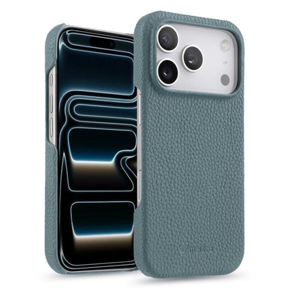 melkco Litchi Texture Magnetic Half Coverage Genuine Leather Phone Case, For iPhone 17e / 16e, For iPhone 17 Pro Max, For iPhone 17 Pro