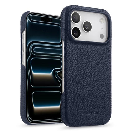 melkco Litchi Texture Magnetic Half Coverage Genuine Leather Phone Case, For iPhone 17e / 16e, For iPhone 17 Pro Max, For iPhone 17 Pro