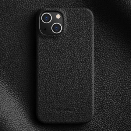 melkco Litchi Texture Magnetic Half Coverage Genuine Leather Phone Case, For iPhone 15 Pro, For iPhone 15, For iPhone 14