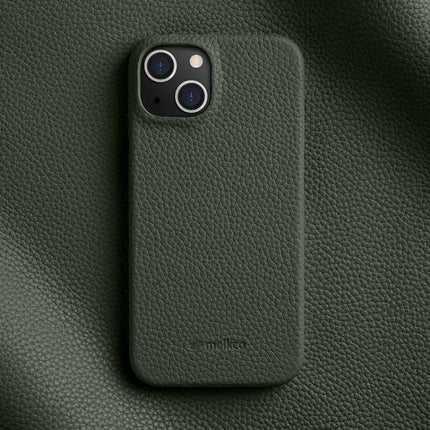 melkco Litchi Texture Magnetic Half Coverage Genuine Leather Phone Case, For iPhone 15 Pro, For iPhone 15, For iPhone 14