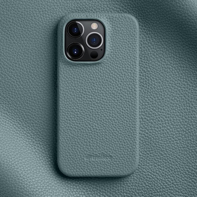 melkco Litchi Texture Magnetic Half Coverage Genuine Leather Phone Case, For iPhone 14 Pro Max