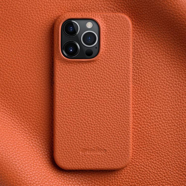melkco Litchi Texture Magnetic Half Coverage Genuine Leather Phone Case, For iPhone 15 Pro, For iPhone 15, For iPhone 14