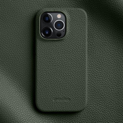 melkco Litchi Texture Magnetic Half Coverage Genuine Leather Phone Case, For iPhone 15 Pro, For iPhone 15, For iPhone 14