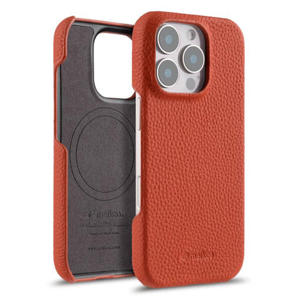 melkco Litchi Texture Magnetic Half Coverage Genuine Leather Phone Case, For iPhone 17, For iPhone Air, For iPhone 16 Pro Max