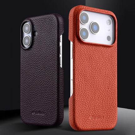 melkco Litchi Texture Magnetic Half Coverage Genuine Leather Phone Case, For iPhone 14 Pro, For iPhone 14 Pro Max