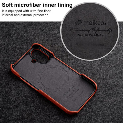 melkco Litchi Texture Magnetic Half Coverage Genuine Leather Phone Case, For iPhone 15 Pro, For iPhone 15, For iPhone 14