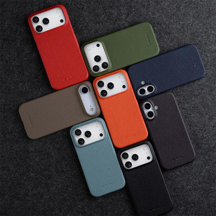 melkco Litchi Texture Magnetic Half Coverage Genuine Leather Phone Case, For iPhone 14 Pro, For iPhone 14 Pro Max