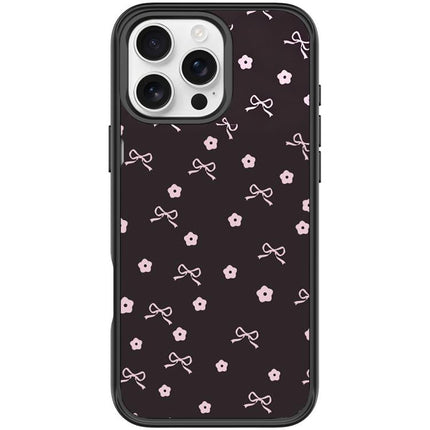 Bow Flower Pattern Magnetic Phone Case, For iPhone 16 Pro Max, For iPhone 16 Pro, For iPhone 16 Plus, For iPhone 16