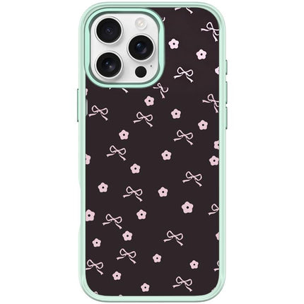 Bow Flower Pattern Magnetic Phone Case, For iPhone 16 Pro Max, For iPhone 16 Pro, For iPhone 16 Plus, For iPhone 16