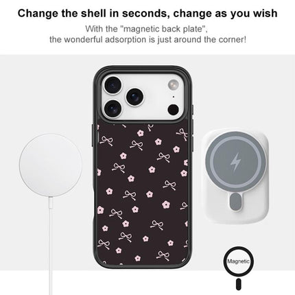 Bow Flower Pattern Magnetic Phone Case, For iPhone 17 Pro Max, For iPhone 17 Pro, For iPhone 17, For iPhone Air