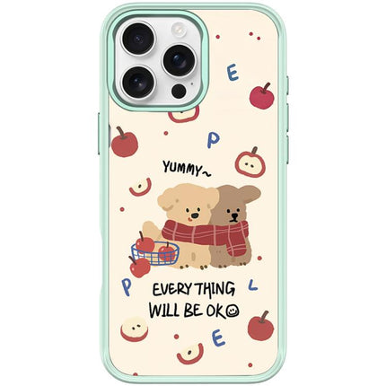 Apple Dog Pattern Magnetic Phone Case, For iPhone 16 Pro Max, For iPhone 16 Pro, For iPhone 16 Plus, For iPhone 16