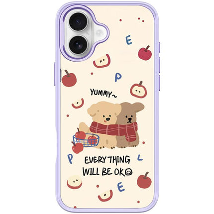 Apple Dog Pattern Magnetic Phone Case, For iPhone 16 Pro Max, For iPhone 16 Pro, For iPhone 16 Plus, For iPhone 16