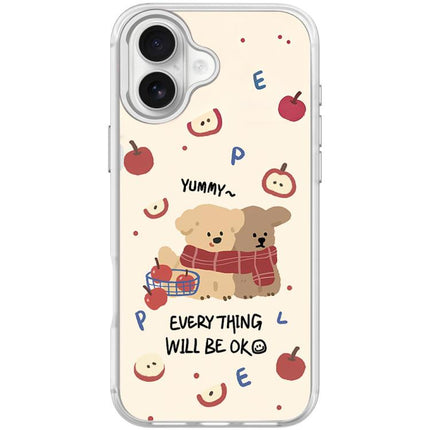 Apple Dog Pattern Magnetic Phone Case, For iPhone 16 Pro Max, For iPhone 16 Pro, For iPhone 16 Plus, For iPhone 16