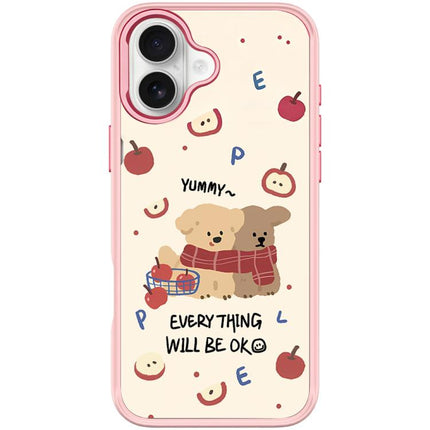 Apple Dog Pattern Magnetic Phone Case, For iPhone 16 Pro Max, For iPhone 16 Pro, For iPhone 16 Plus, For iPhone 16