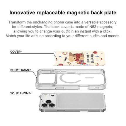 Apple Dog Pattern Magnetic Phone Case, For iPhone 16 Pro Max, For iPhone 16 Pro, For iPhone 16 Plus, For iPhone 16