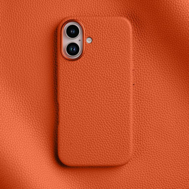 melkco Litchi Texture Magnetic Full Coverage Genuine Leather Phone Case, For iPhone 16