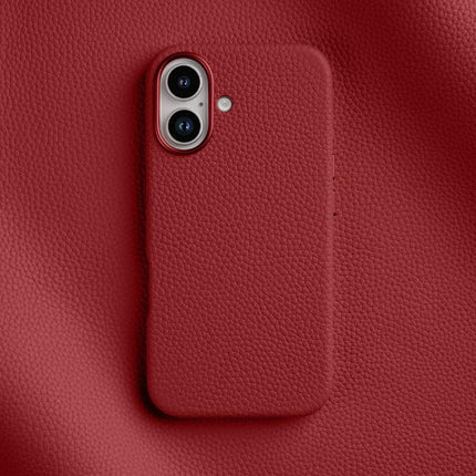 melkco Litchi Texture Magnetic Full Coverage Genuine Leather Phone Case, For iPhone 16