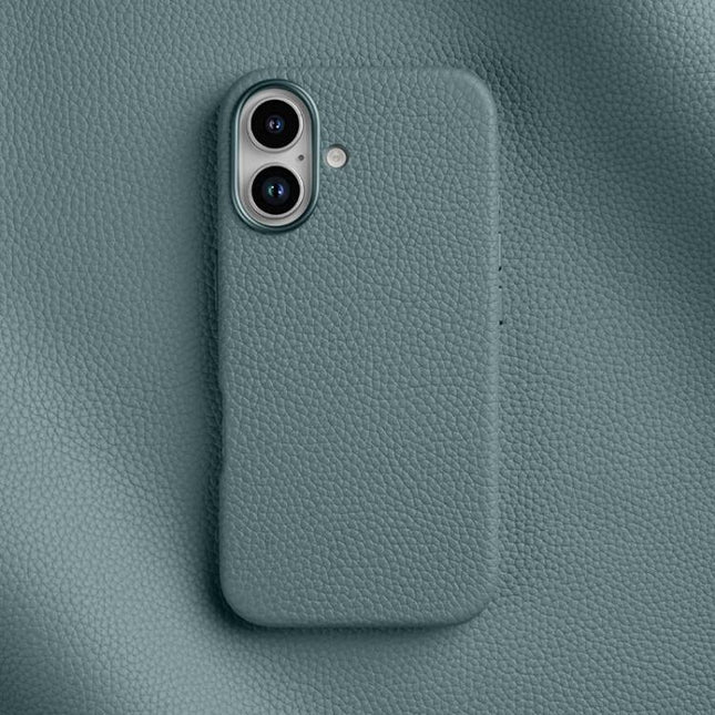 melkco Litchi Texture Magnetic Full Coverage Genuine Leather Phone Case, For iPhone 16