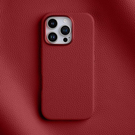 melkco Litchi Texture Magnetic Full Coverage Genuine Leather Phone Case, For iPhone 16 Pro Max, For iPhone 16 Pro, For iPhone 16 Plus