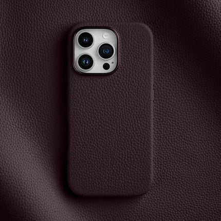 melkco Litchi Texture Magnetic Full Coverage Genuine Leather Phone Case, For iPhone 16 Pro Max, For iPhone 16 Pro, For iPhone 16 Plus
