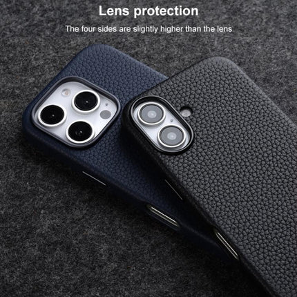 melkco Litchi Texture Magnetic Full Coverage Genuine Leather Phone Case, For iPhone 16 Pro Max, For iPhone 16 Pro, For iPhone 16 Plus